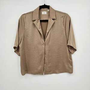 Aritzia Tan Button Down Shirt